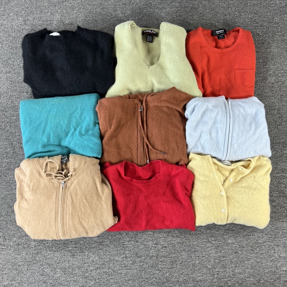 100% Cashmere Sweaters Scarf Lot of‎ 9 Flawed Bundle Crafters Cutters Fabric DIY